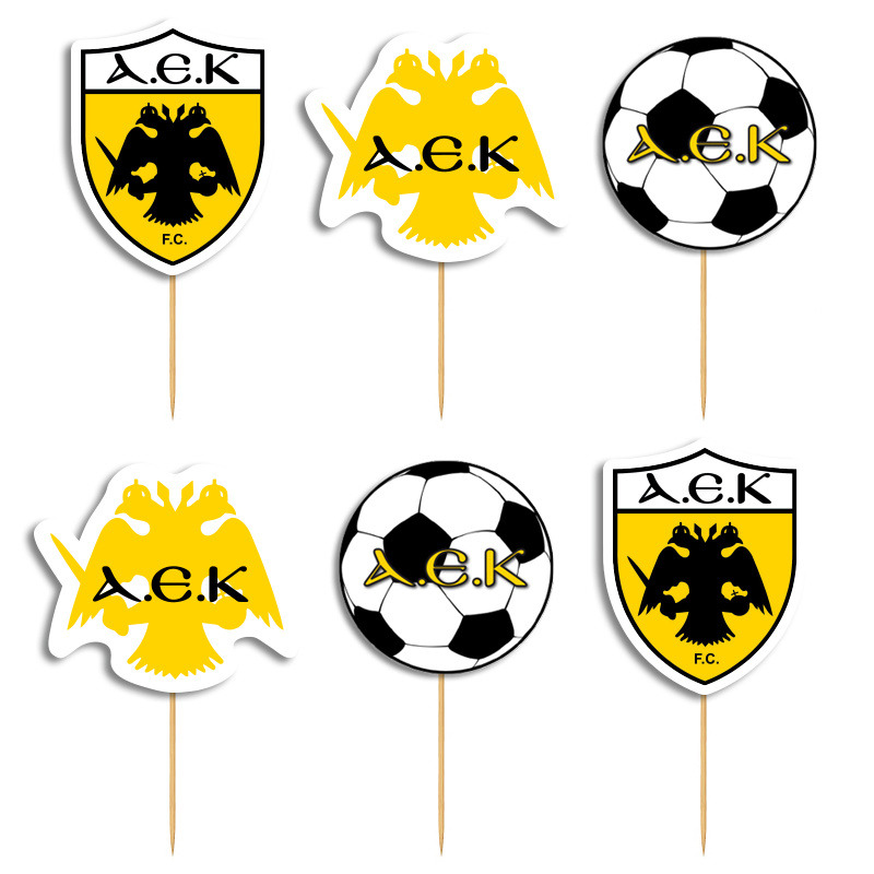 Cupcake toppers ΑΕΚ 10cm / 8τμχ