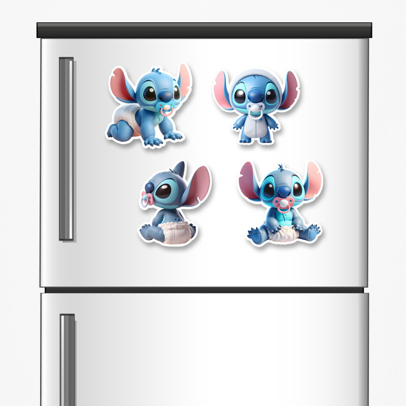 Ξύλινα μαγνητάκια Baby Stitch 5cm/ 4τμχ