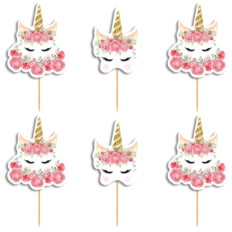 Cupcake toppers Unicorn 10cm / 8τμχ