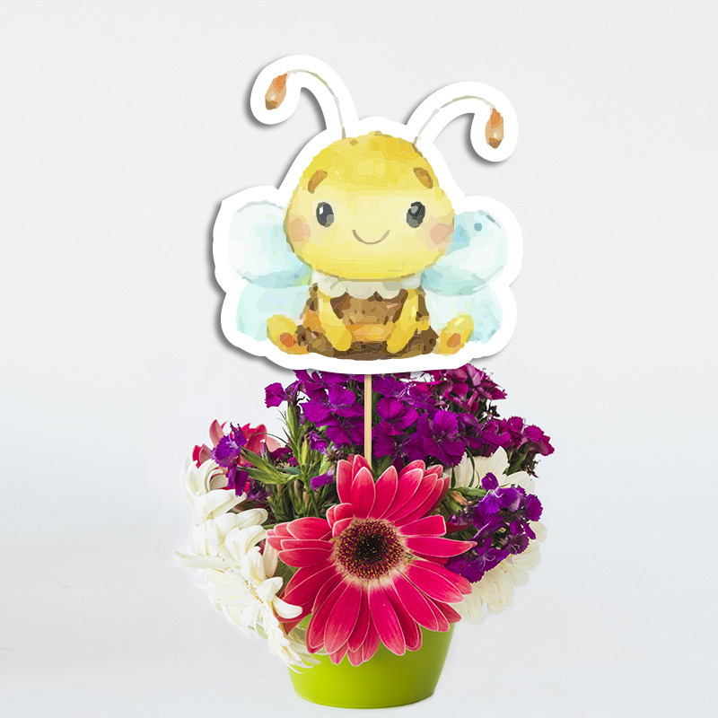 Διακοσμητικό Τοππερ Μέλισσα χάρτινο για τον Μπουφέ/ 20cm