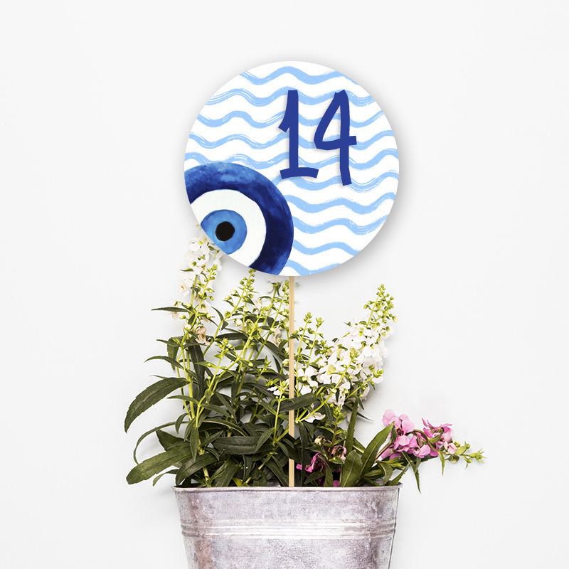 Αρίθμηση τραπεζιού Μάτι Αγόρι κύκλος 13cm