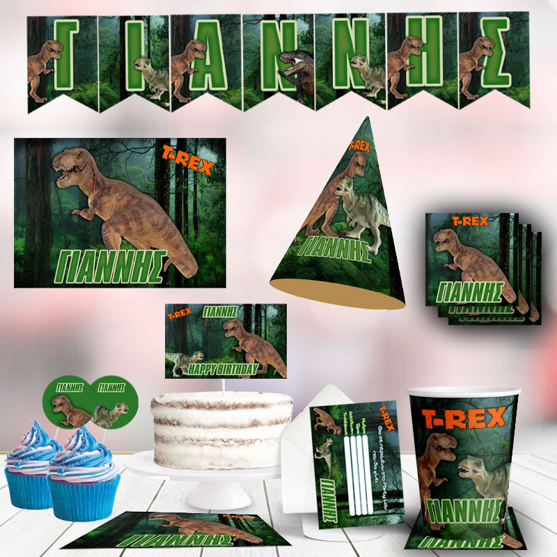 Σετ πάρτυ με όνομα T-Rex XL / 8 ατόμων