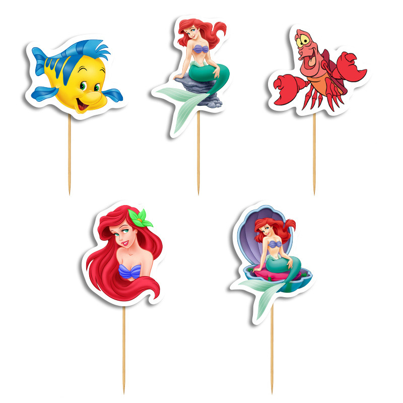 Cupcake toppers Ariel 10cm / 8τμχ