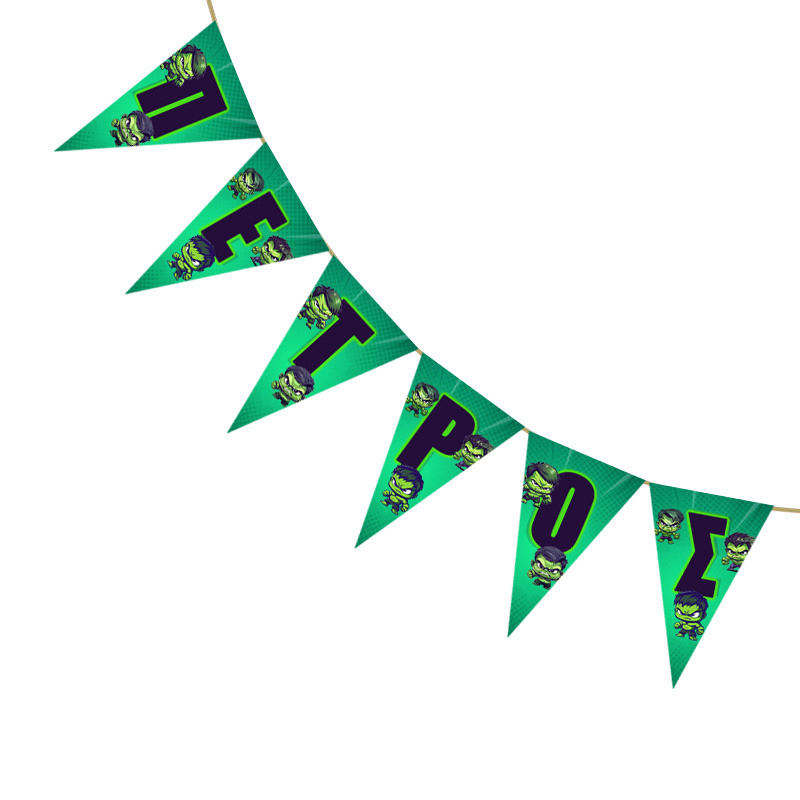 Σημαιάκια με όνομα Baby Hulk τρίγωνα