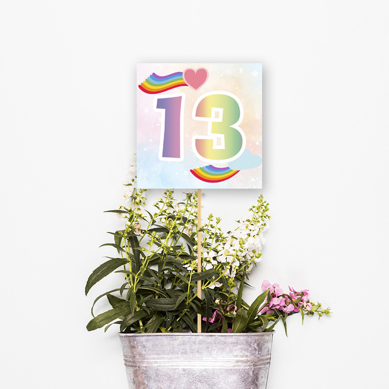 Αρίθμηση τραπεζιού Rainbow τετράγωνο