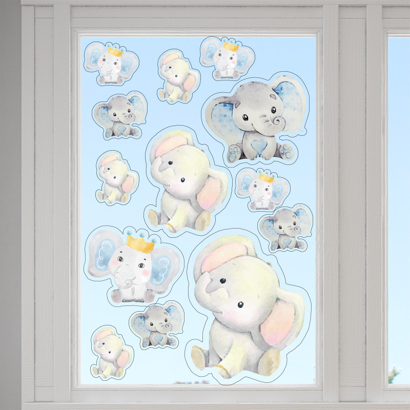 Αυτοκόλλητα τζαμιού Ελεφαντάκι /10 τμχ