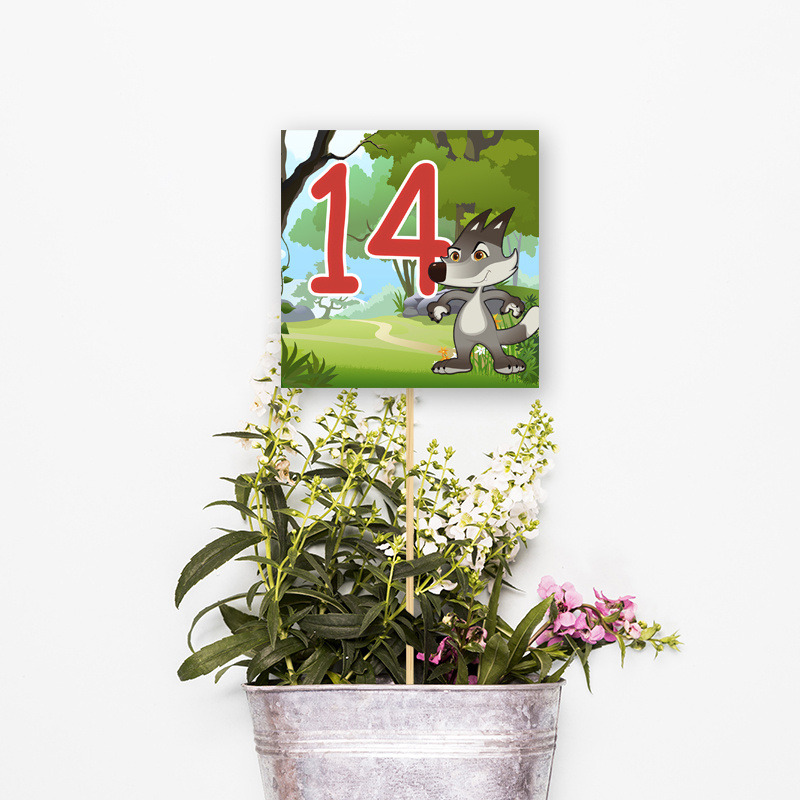 Αρίθμηση τραπεζιού Κοκκινοσκουφίτσα τετράγωνο