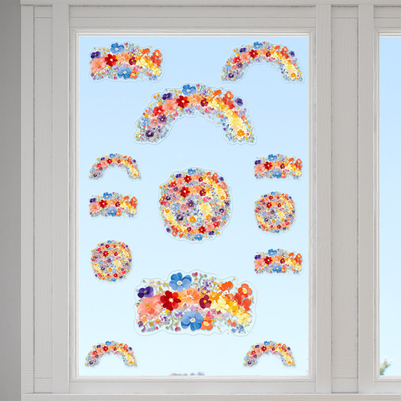 Αυτοκόλλητα τζαμιού Floral /10 τμχ