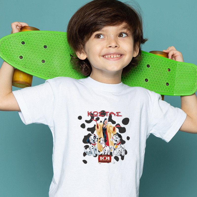 Παιδικό T-shirt 101 Σκυλάκια Δαλματίας για αγόρι με όνομα
