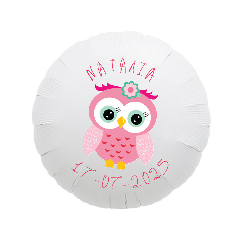 Μπαλόνι Φόιλ για Βάπτιση Κουκουβάγιες με όνομα/43cm