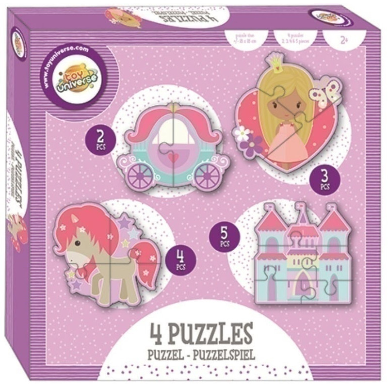 Παιδικό Puzzle εκμάθησης Σετ 4 σε 1 Princess για παιδιά 2+ ετών / 14τμχ