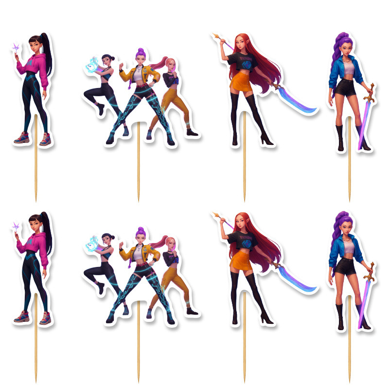 Cupcake toppers K-Pop Demon Hunters 10cm / 8τμχ