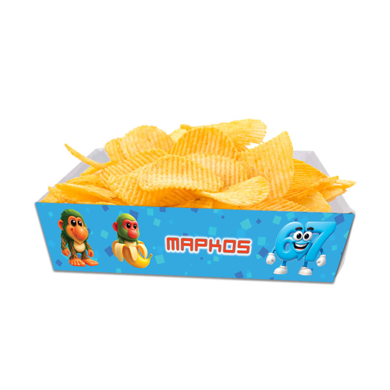 Κουτάκια για πατατάκια 67 & Brainrot με όνομα 8τμχ/ 15cmx10cmx4cm