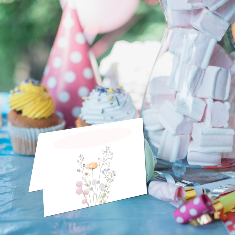 Καρτελάκι Μπουφέ Floral Pastel/ 6τμχ