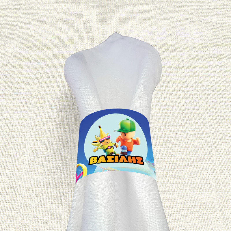 Δαχτυλίδι πετσέτας χάρτινο με όνομα Stumble Guys