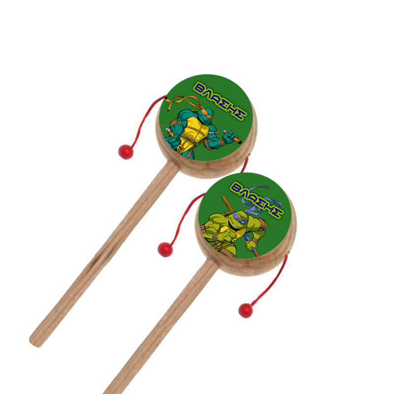 Ξύλινο Τυμπανάκι με όνομα Χελωνονιντζάκια