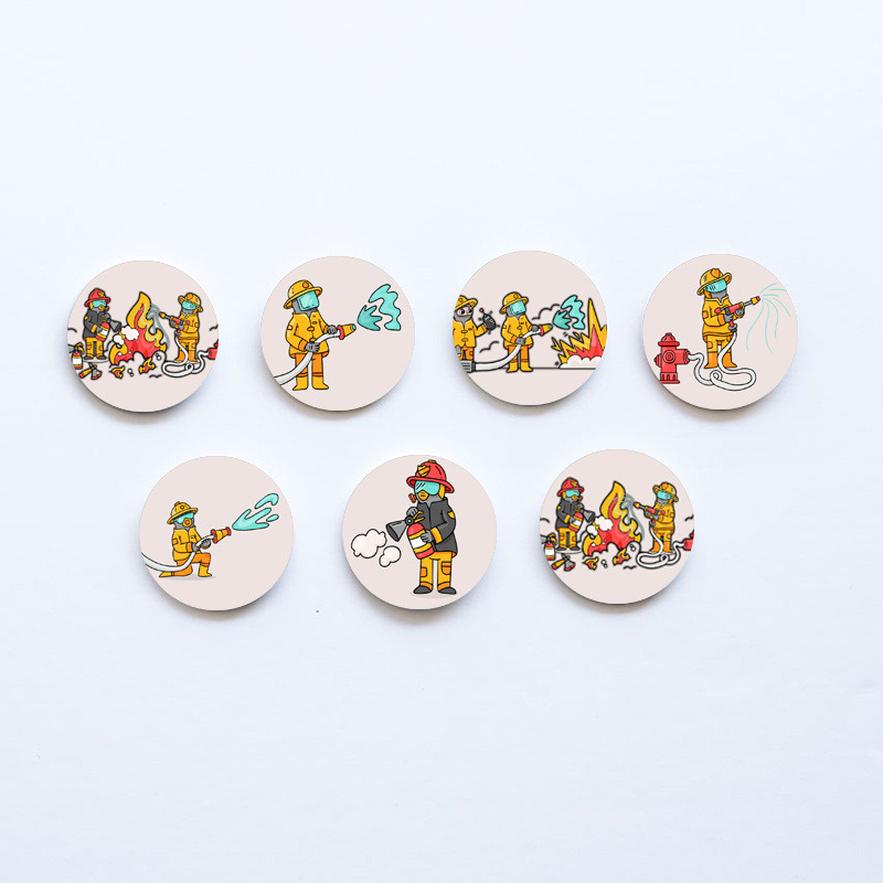 Ξύλινες Κονκάρδες Πυροσβεστική / 8τμχ