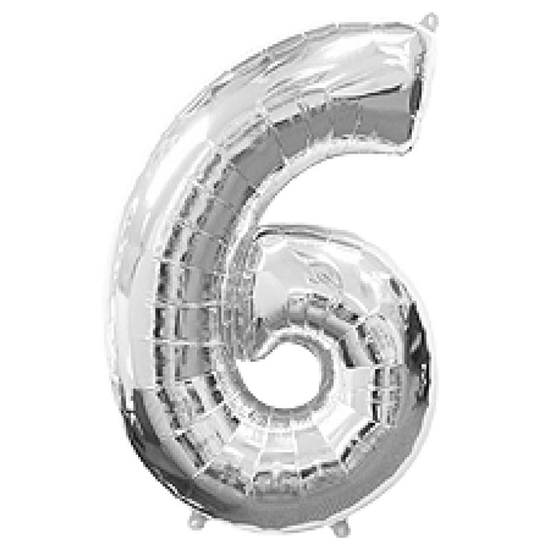 Μπαλόνι Φοιλ Σχήμα Ασημί Νούμερο 6 Ασυσκεύαστο