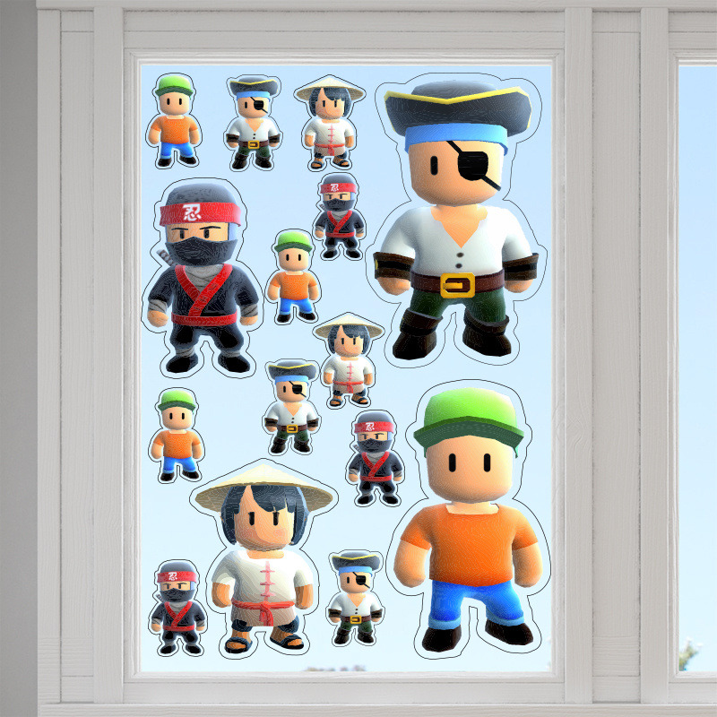 Αυτοκόλλητα τζαμιού Stumble Guys /10 τμχ