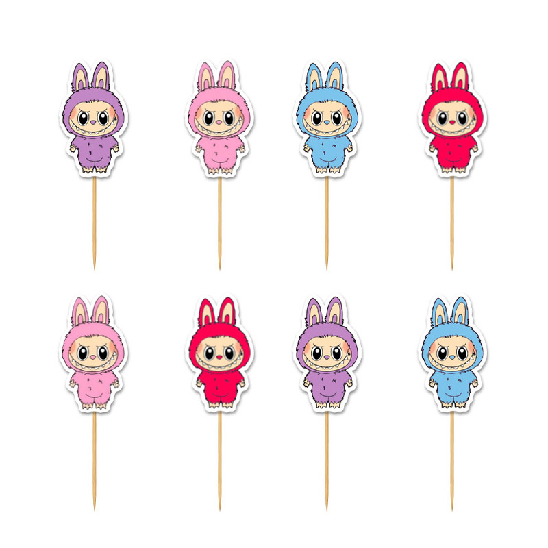 Cupcake toppers Labubu 10cm / 8τμχ