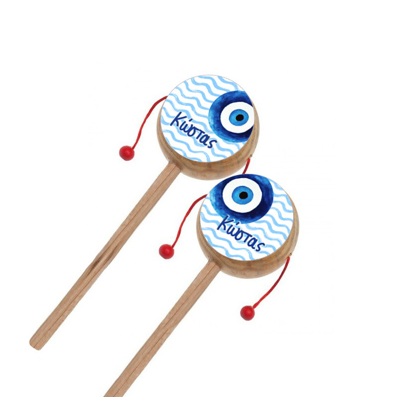 Ξύλινο Τυμπανάκι με όνομα Μάτι Αγόρι