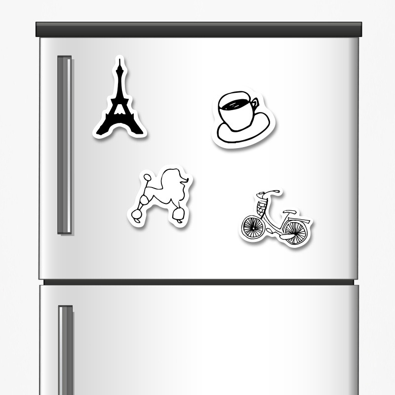 Ξύλινα μαγνητάκια Paris 5cm/ 4τμχ