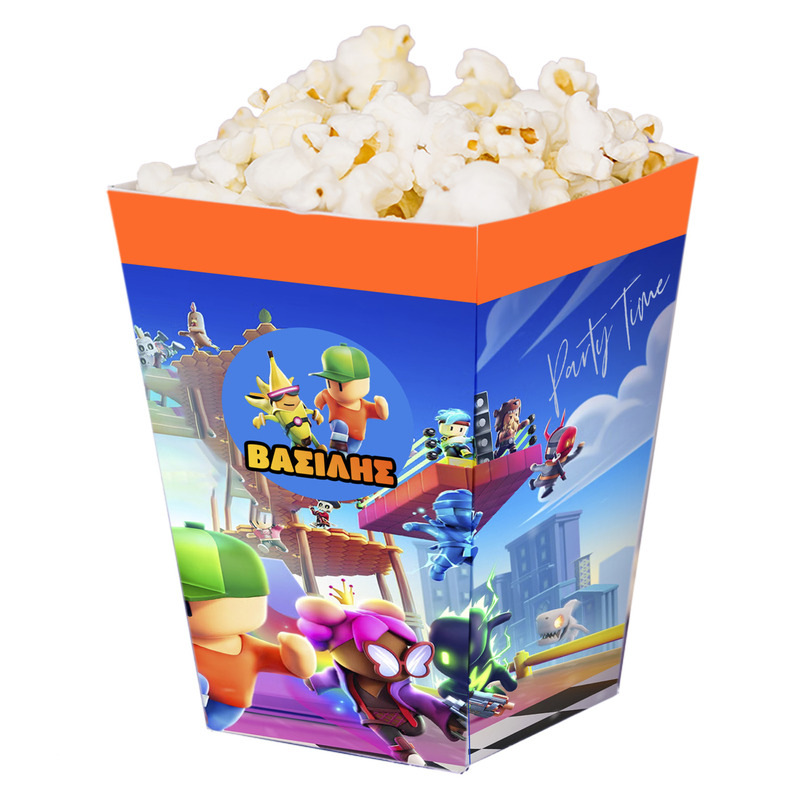 Κουτί Pop Corn με όνομα Stumble Guys 15cmx9cmx9cm