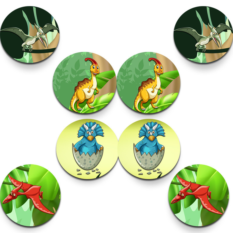 Στρογγυλά αυτοκόλλητα Δεινόσαυροι/ 8 τμχ