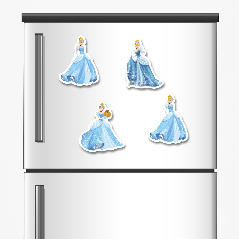 Ξύλινα μαγνητάκια Σταχτοπούτα 5cm/ 4τμχ