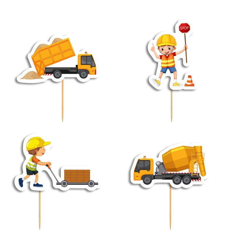 Cupcake toppers Φορτηγά 10cm / 8τμχ