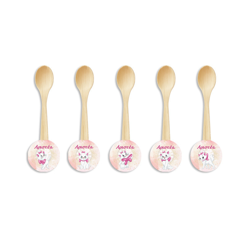 Ξύλινα Κουταλάκια με όνομα Αριστόγατες Μαρί / 8τμχ