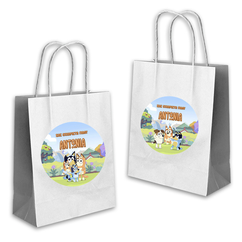 Τσάντα Δώρου Bluey με όνομα χάρτινη/ 22cmx18cmx8cm