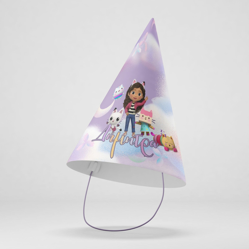 Καπελάκια πάρτυ με όνομα Gabby's Dollhouse / 8τμχ