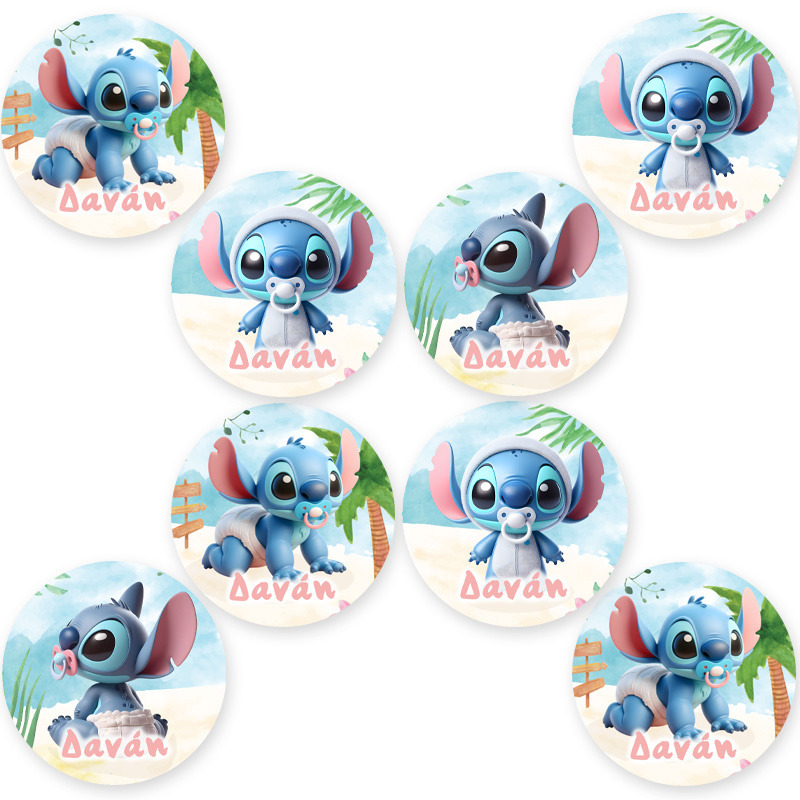 Στρογγυλά αυτοκόλλητα Baby Stitch / 8 τμχ