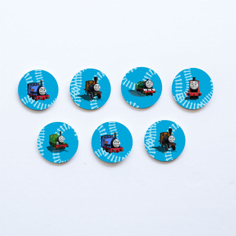 Ξύλινες Κονκάρδες Τόμας το τρενάκι / 8τμχ