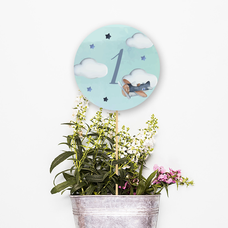 Αρίθμηση τραπεζιού Αεροπλάνο Vintage κύκλος