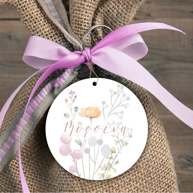 Φιγούρα Ξύλινη Floral Pastel για μπομπονιέρα