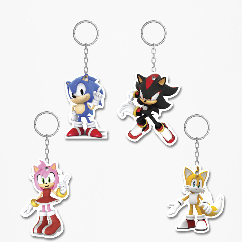 Ξύλινα Μπρελόκ Sonic 5cm/ 4τμχ