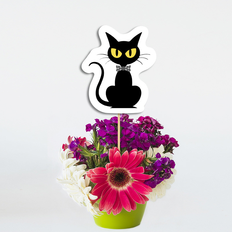 Διακοσμητικό Topper Halloween Κολοκύθες χάρτινο 20cm