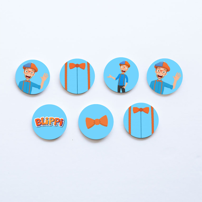 Ξύλινες Κονκάρδες Blippi / 8τμχ
