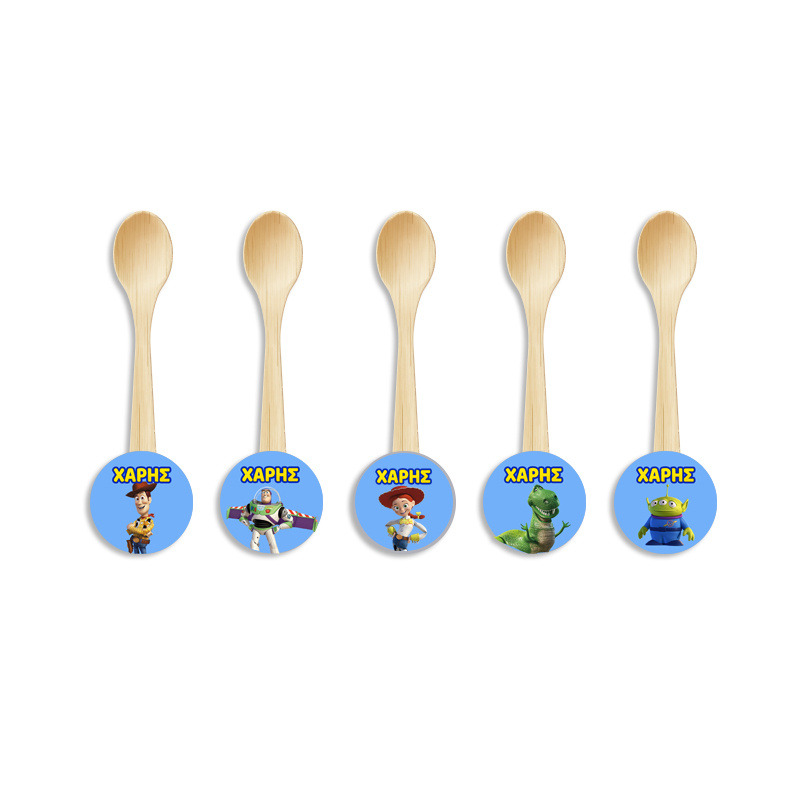 Ξύλινα Κουταλάκια με όνομα Toy Story / 8τμχ