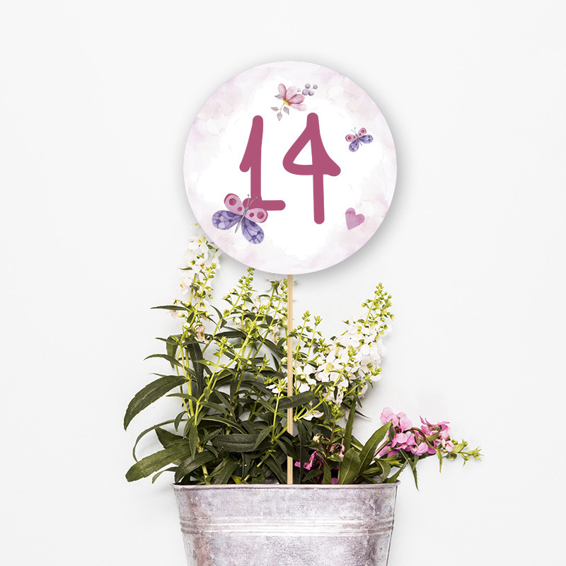 Αρίθμηση τραπεζιού Butterfly κύκλος 13cm