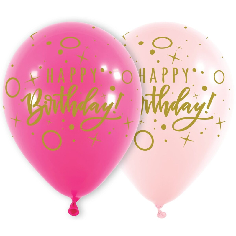 Μπαλόνια Λάτεξ 11 Birthday Dots & Sparkle Ροζ & Φούξια / 6 τμχ