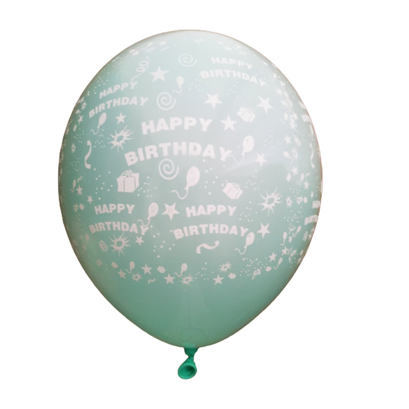 Μπαλόνια Λατεξ 12 Light Green  Happy Birthday all Around /25 τεμ