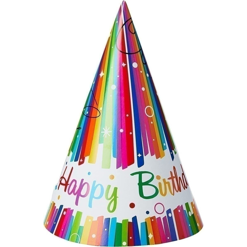 Καπελάκια Rainbow Ribbons Birthday / 8 τεμ