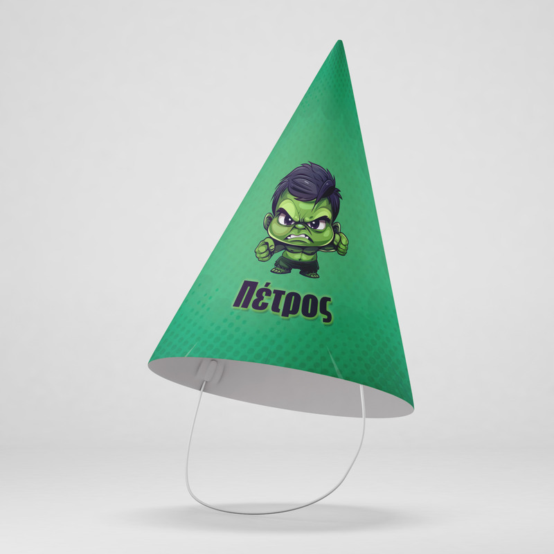 Καπελάκια πάρτυ με όνομα Baby Hulk / 8τμχ