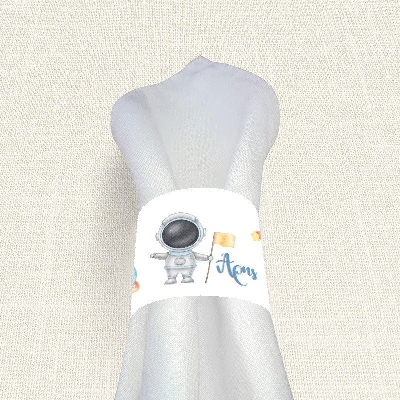 Δαχτυλίδι πετσέτας χάρτινο με όνομα Αστροναύτης