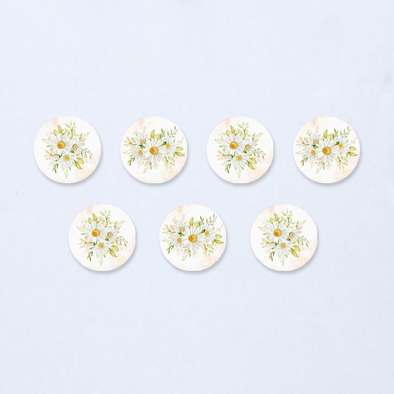 Ξύλινες Κονκάρδες Μαργαρίτα / 8τμχ