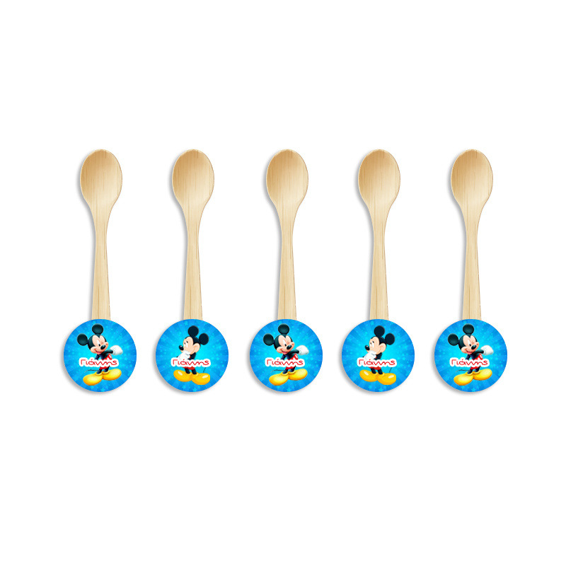 Ξύλινα Κουταλάκια με όνομα Mickey / 8τμχ