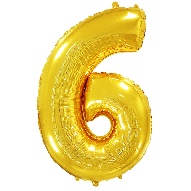 Μπαλόνι Φοιλ Σχήμα Χρυσό Νούμερο 6 Ασυσκεύαστο